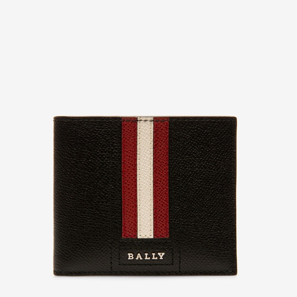 Bally wallet tonett embossed in black NEW